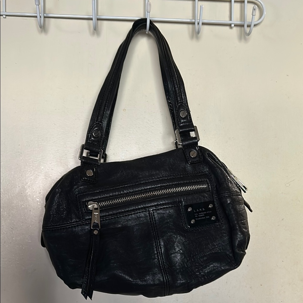 L.A.M.B. Black Leather Shoulder Bag